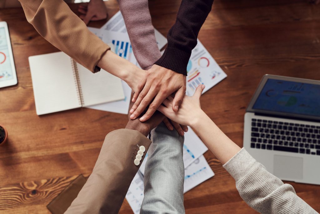group of people hands